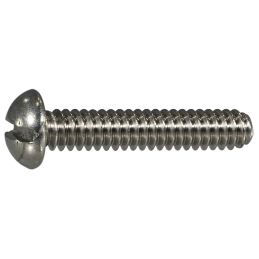 #10-24 x 1" 18-8 Stainless Steel Coarse Thread Slotted Round Head Machine Screws