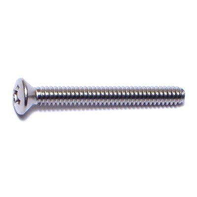 #6-32 x 1-1/4" 18-8 Stainless Steel Coarse Thread Phillips Oval Head Machine Screws