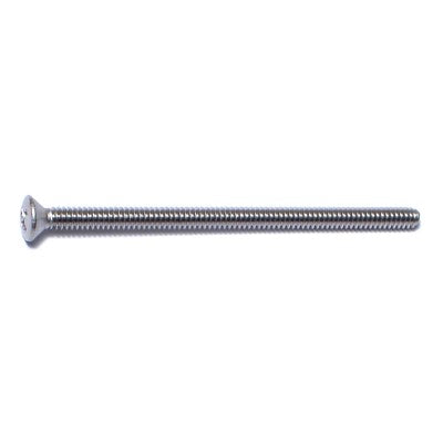 #6-32 x 2-1/2" 18-8 Stainless Steel Coarse Thread Phillips Oval Head Machine Screws