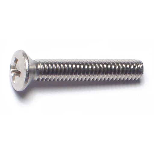 #8-32 x 1" 18-8 Stainless Steel Coarse Thread Phillips Oval Head Machine Screws