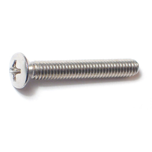 #8-32 x 1-1/4" 18-8 Stainless Steel Coarse Thread Phillips Oval Head Machine Screws