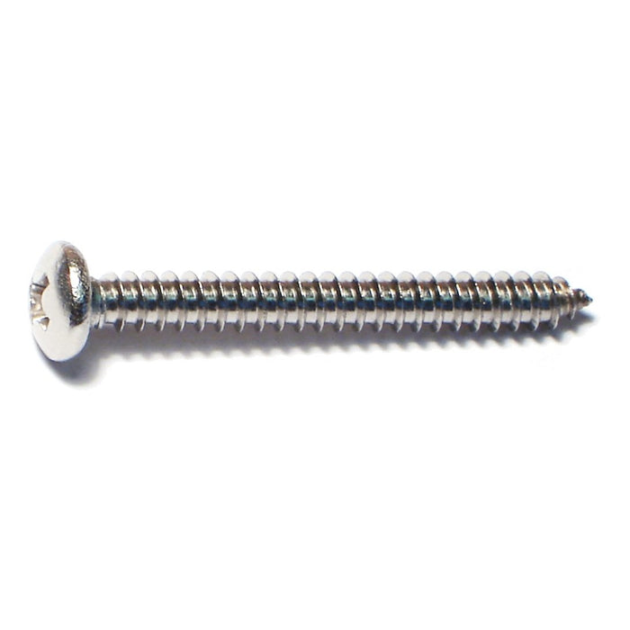 #8 x 1-1/2" 18-8 Stainless Steel Phillips Pan Head Sheet Metal Screws