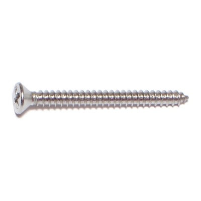 #6 x 1-1/2" 18-8 Stainless Steel Phillips Flat Head Sheet Metal Screws