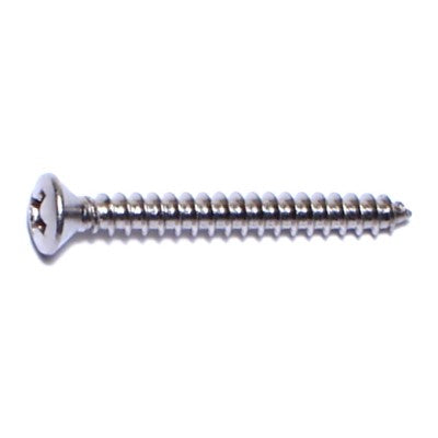#6 x 1-1/4" 18-8 Stainless Steel Phillips Oval Head Sheet Metal Screws