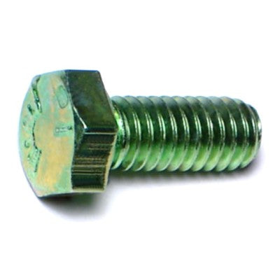 5/16"-18 x 3/4" Green Rinsed Zinc Plated Grade 5 Steel Coarse Thread Hex Cap Screws