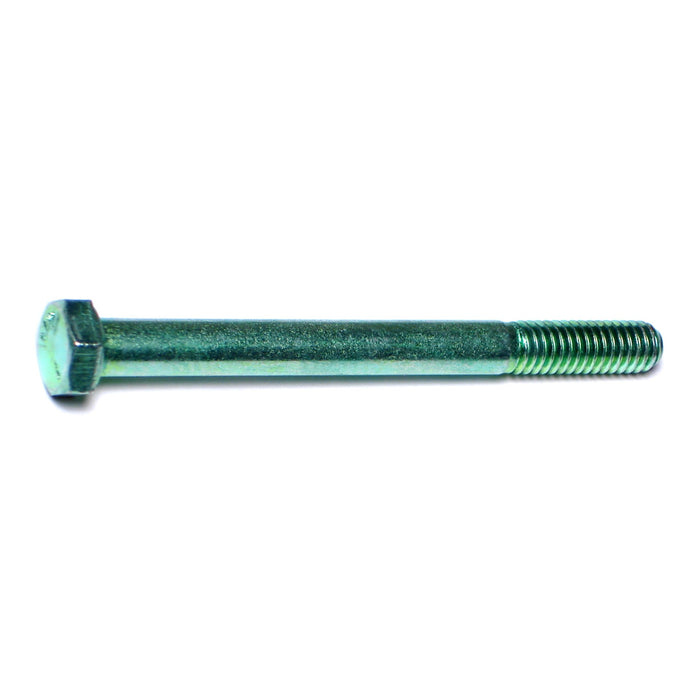 5/16"-18 x 3-1/2" Green Rinsed Zinc Plated Grade 5 Steel Coarse Thread Hex Cap Screws