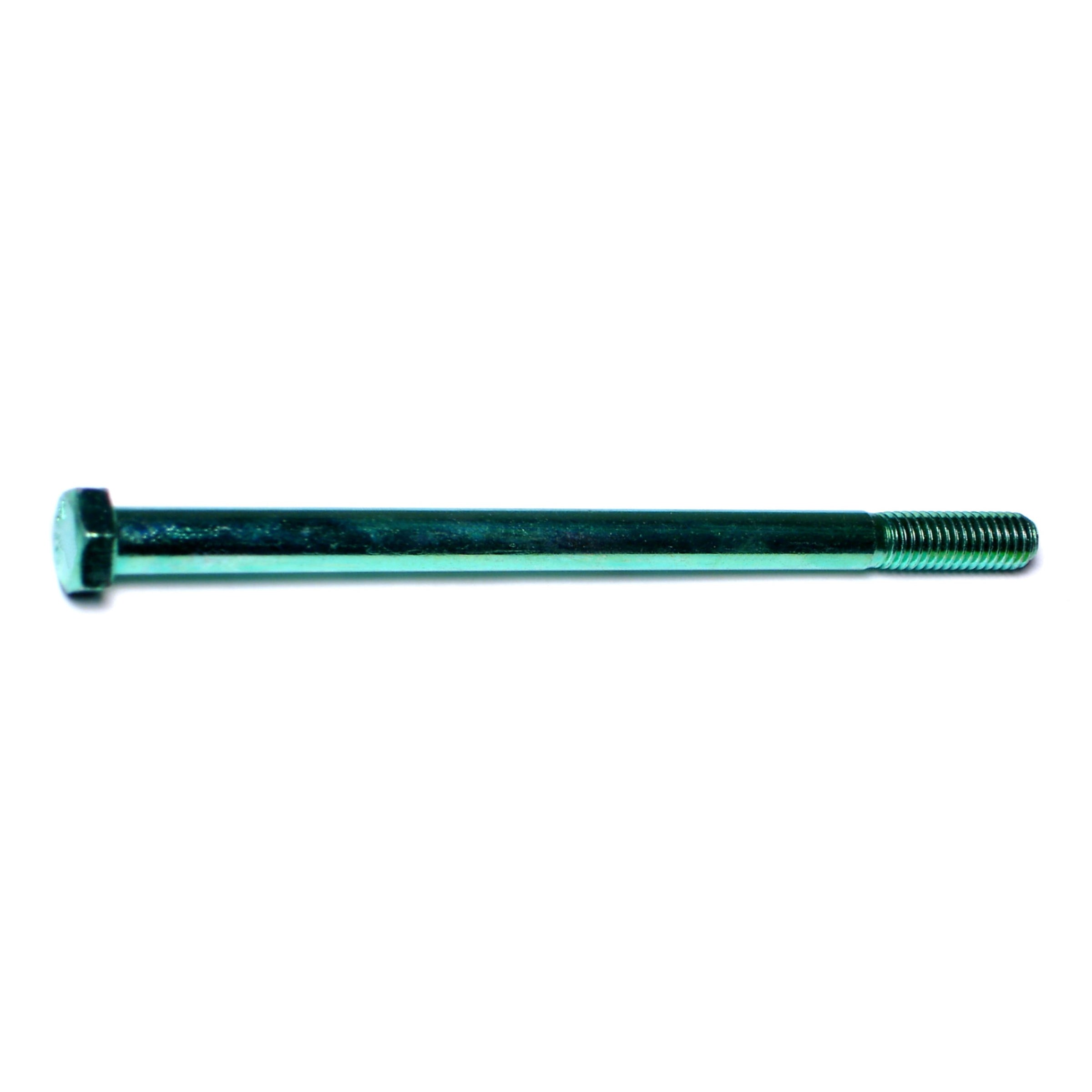 3/8"-16 x 6" Green Rinsed Zinc Plated Grade 5 Steel Coarse Thread Hex Cap Screws