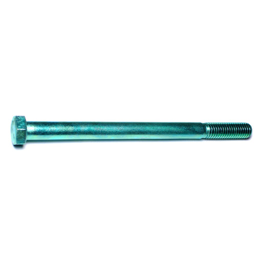 1/2"-13 x 7" Green Rinsed Zinc Plated Grade 5 Steel Coarse Thread Hex Cap Screws