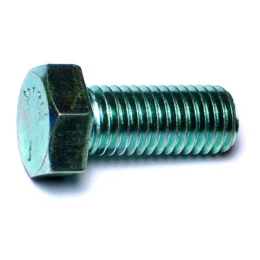 5/8"-11 x 1-1/2" Green Rinsed Zinc Plated Grade 5 Steel Coarse Thread Hex Cap Screws