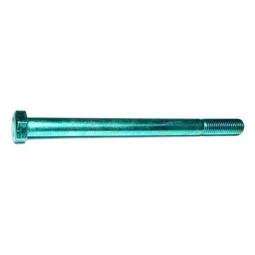 3/4"-10 x 10" Green Rinsed Zinc Plated Grade 5 Steel Coarse Thread Hex Cap Screws