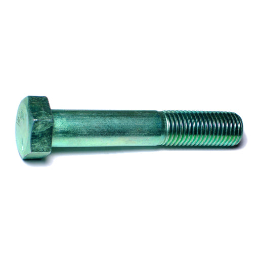 7/8"-9 x 5" Green Rinsed Zinc Plated Grade 5 Steel Coarse Thread Hex Cap Screws