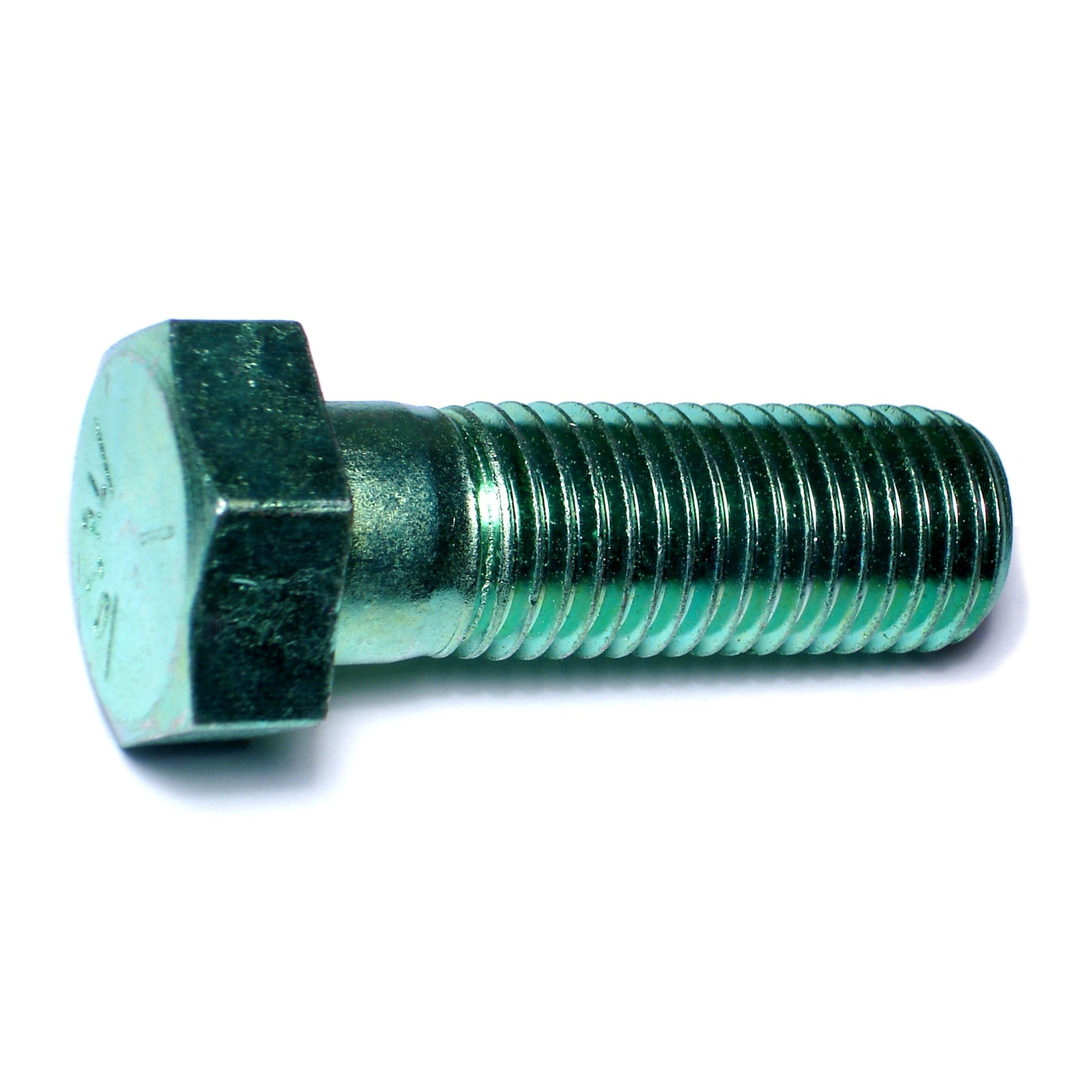 1"-8 x 3" Green Rinsed Zinc Plated Grade 5 Steel Coarse Thread Hex Cap Screws