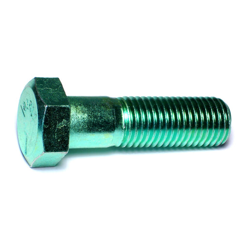 1"-8 x 3-1/2" Green Rinsed Zinc Plated Grade 5 Steel Coarse Thread Hex Cap Screws