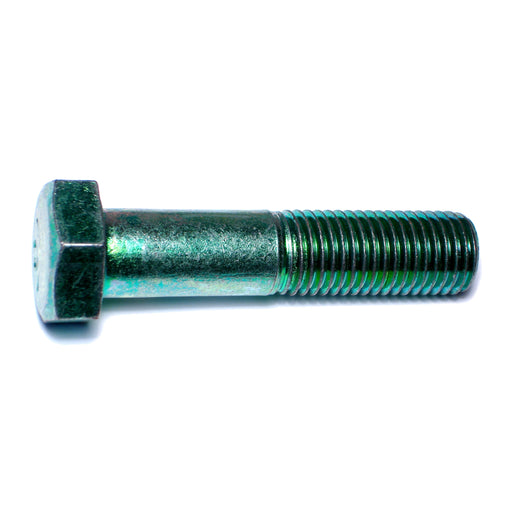 1"-8 x 4-1/2" Green Rinsed Zinc Plated Grade 5 Steel Coarse Thread Hex Cap Screws