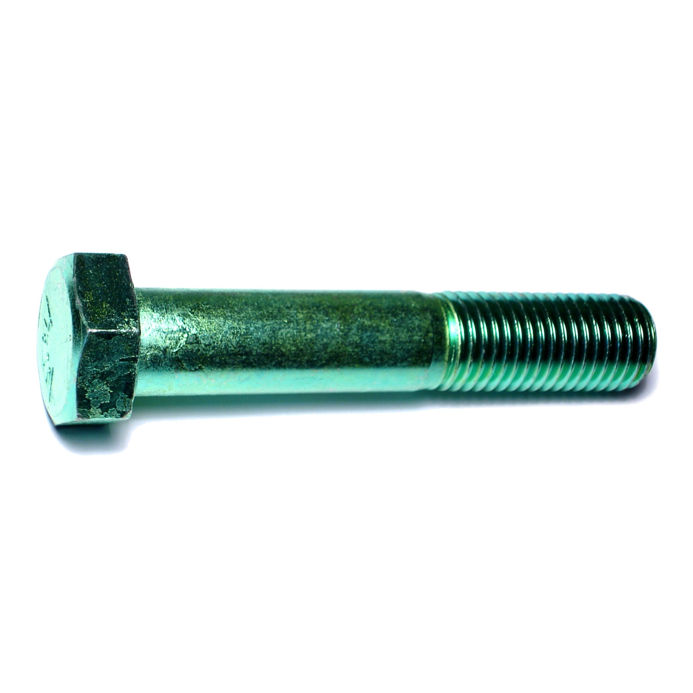 1"-8 x 5-1/2" Green Rinsed Zinc Plated Grade 5 Steel Coarse Thread Hex Cap Screws