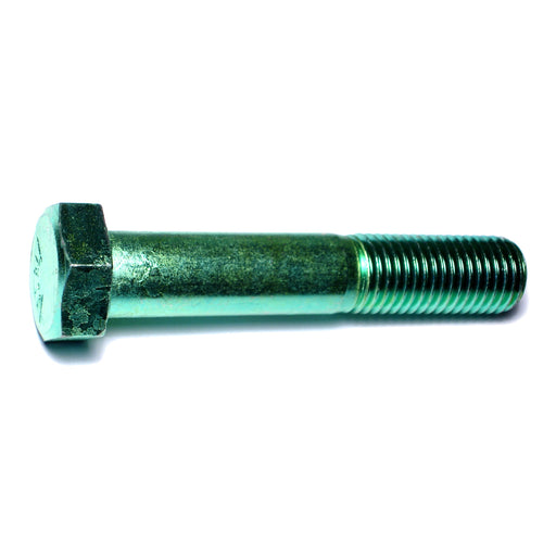 1"-8 x 5-1/2" Green Rinsed Zinc Plated Grade 5 Steel Coarse Thread Hex Cap Screws
