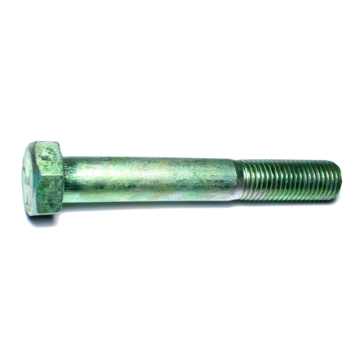 1"-8 x 7" Green Rinsed Zinc Plated Grade 5 Steel Coarse Thread Hex Cap Screws