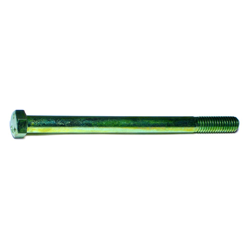 1"-8 x 9" Green Rinsed Zinc Plated Grade 5 Steel Coarse Thread Hex Cap Screws
