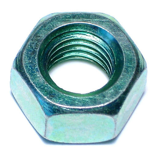 9/16"-12 Green Rinsed Zinc Plated Grade 5 Steel Coarse Thread Hex Nuts