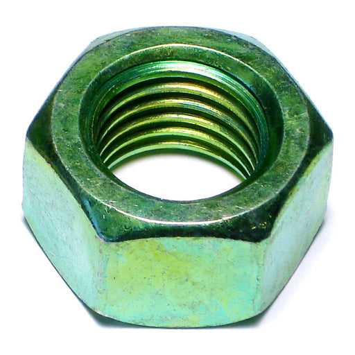 1"-8 Green Rinsed Zinc Plated Grade 5 Steel Coarse Thread Hex Nuts