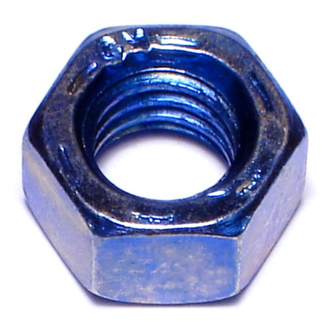 3/8"-16 Zinc Plated Grade 8 Steel Blue Rinsed Coarse Thread Hex Nuts