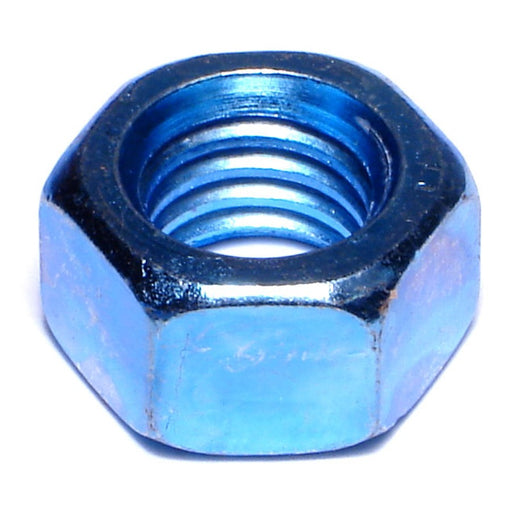 1/2"-13 Zinc Plated Grade 8 Steel Blue Rinsed Coarse Thread Hex Nuts