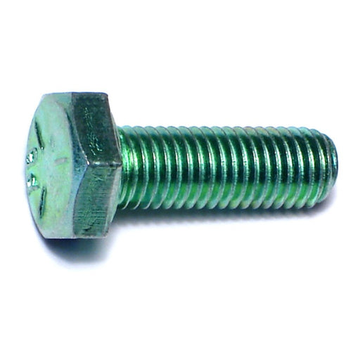 1/4"-28 x 3/4" Green Rinsed Zinc Plated Grade 5 Steel Fine Thread Hex Cap Screws