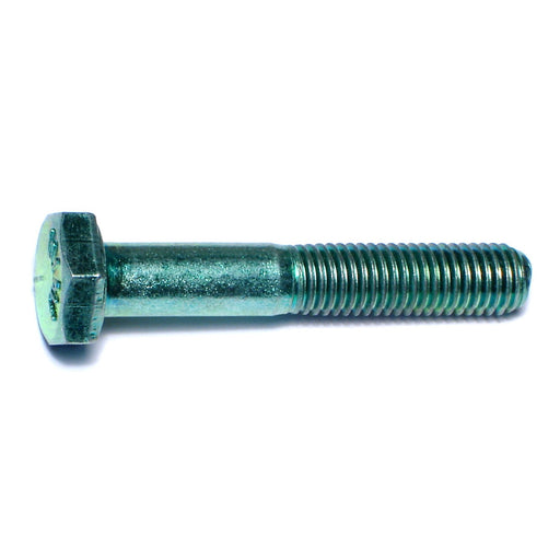 1/4"-28 x 1-1/2" Green Rinsed Zinc Plated Grade 5 Steel Fine Thread Hex Cap Screws