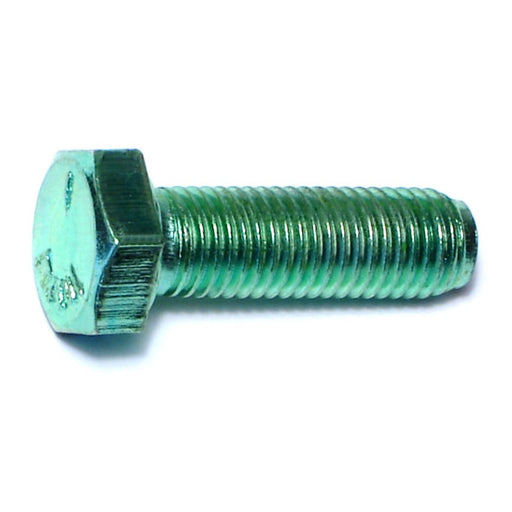 5/16"-24 x 1" Green Rinsed Zinc Plated Grade 5 Steel Fine Thread Hex Cap Screws