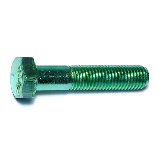 5/16"-24 x 1-1/2" Green Rinsed Zinc Plated Grade 5 Steel Fine Thread Hex Cap Screws