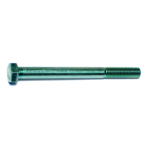 5/16"-24 x 3-1/2" Green Rinsed Zinc Plated Grade 5 Steel Fine Thread Hex Cap Screws