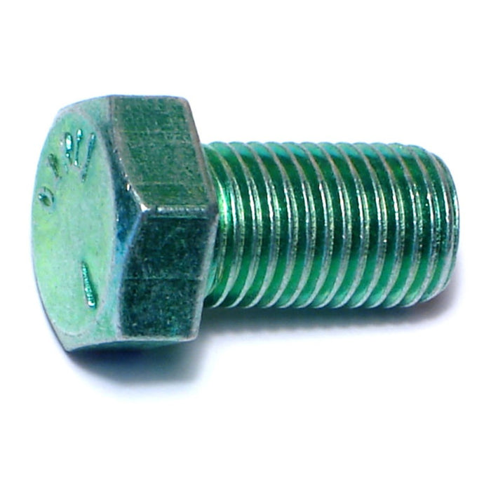 7/16"-20 x 3/4" Green Rinsed Zinc Plated Grade 5 Steel Fine Thread Hex Cap Screws