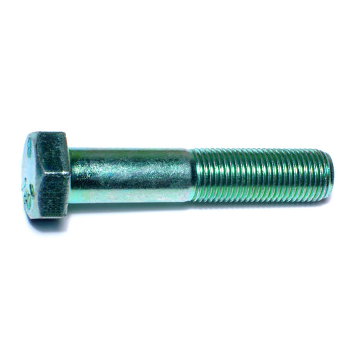 1/2"-20 x 2-1/2" Green Rinsed Zinc Plated Grade 5 Steel Fine Thread Hex Cap Screws