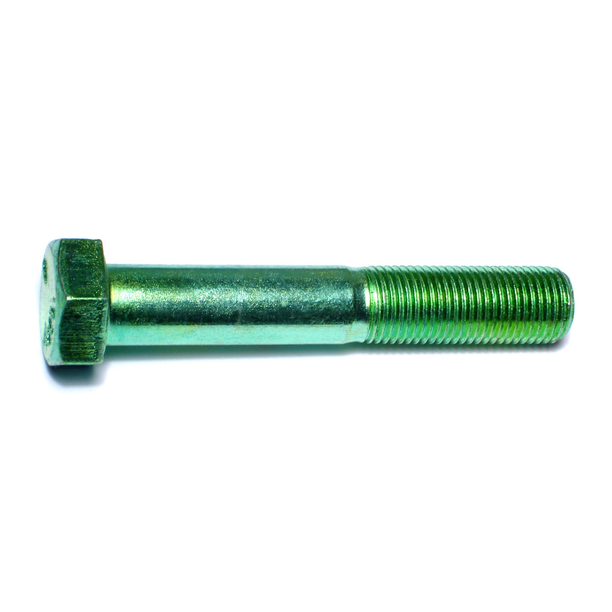 1/2"-20 x 3" Green Rinsed Zinc Plated Grade 5 Steel Fine Thread Hex Cap Screws