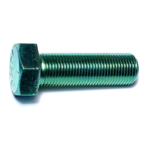 5/8"-18 x 2" Green Rinsed Zinc Plated Grade 5 Steel Fine Thread Hex Cap Screws