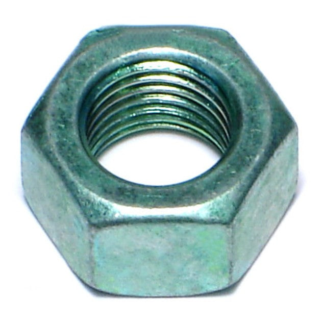 3/8"-24 Green Rinsed Zinc Plated Grade 5 Steel Fine Thread Hex Nuts