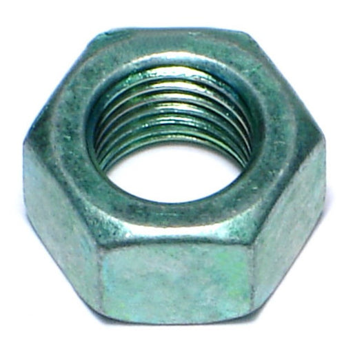 3/8"-24 Green Rinsed Zinc Plated Grade 5 Steel Fine Thread Hex Nuts