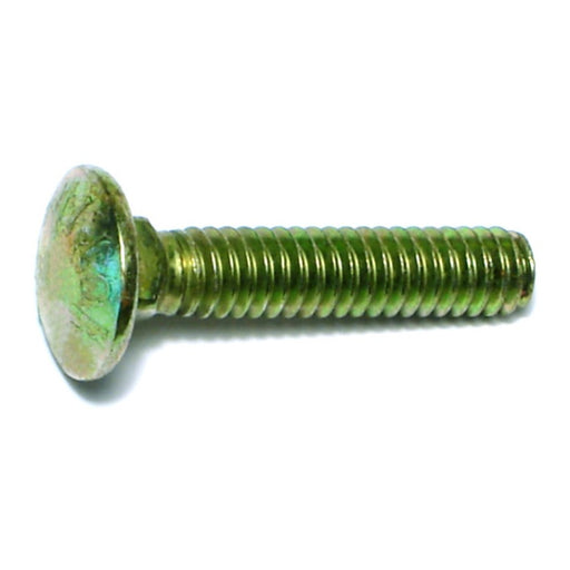 1/4"-20 x 1-1/4" Green Rinsed Zinc Plated Grade 5 Steel Coarse Thread Carriage Bolts
