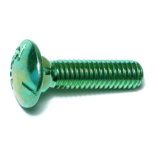 5/16"-18 x 1-1/4" Green Rinsed Zinc Plated Grade 5 Steel Coarse Thread Carriage Bolts