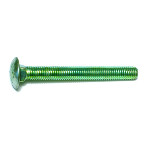 1/2"-13 x 4-1/2" Green Rinsed Zinc Plated Grade 5 Steel Coarse Thread Carriage Bolts