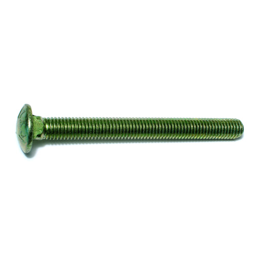 1/2"-13 x 5" Green Rinsed Zinc Plated Grade 5 Steel Coarse Thread Carriage Bolts