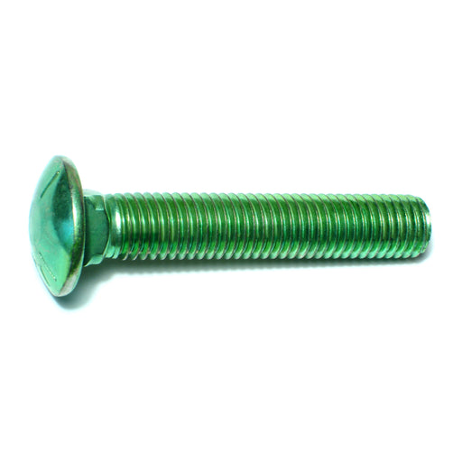 5/8"-11 x 3-1/2" Green Rinsed Zinc Plated Grade 5 Steel Coarse Thread Carriage Bolts