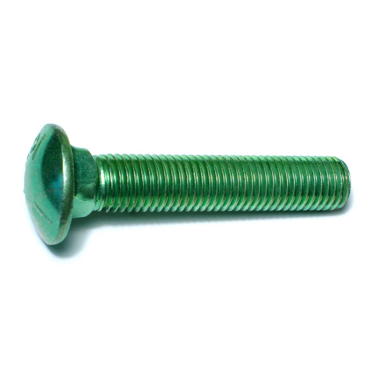 3/4"-10 x 4" Green Rinsed Zinc Plated Grade 5 Steel Coarse Thread Carriage Bolts