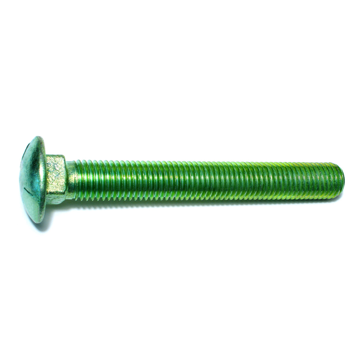 3/4"-10 x 6" Green Rinsed Zinc Plated Grade 5 Steel Coarse Thread Carriage Bolts