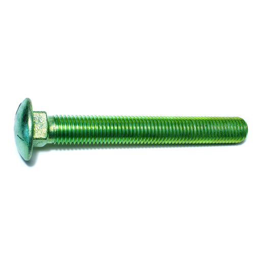 3/4"-10 x 6" Green Rinsed Zinc Plated Grade 5 Steel Coarse Thread Carriage Bolts