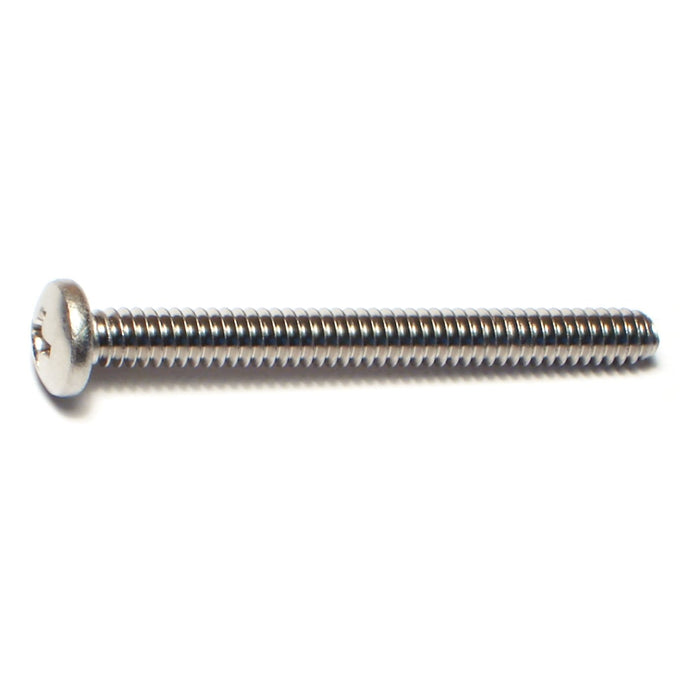 #10-24 x 2" 18-8 Stainless Steel Coarse Thread Phillips Pan Head Machine Screws