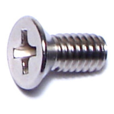 #8-32 x 3/8" 18-8 Stainless Steel Coarse Thread Phillips Flat Head Machine Screws