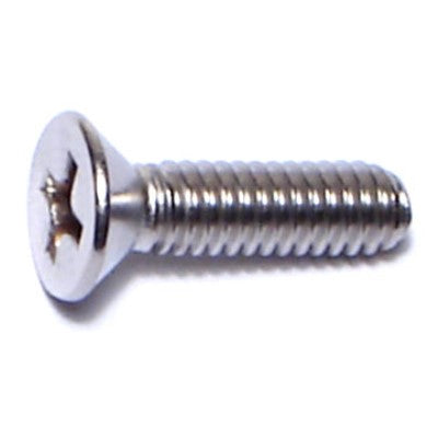 #8-32 x 5/8" 18-8 Stainless Steel Coarse Thread Phillips Flat Head Machine Screws