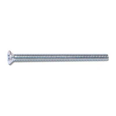 #6-32 x 2" Zinc Plated Steel Coarse Thread Phillips Flat Head Machine Screws