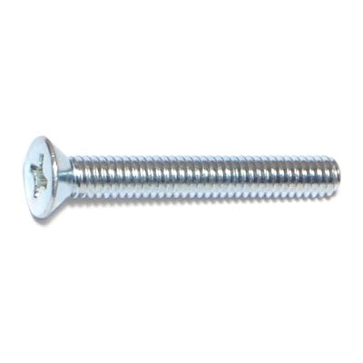 #8-32 x 1-1/4" Zinc Plated Steel Coarse Thread Phillips Flat Head Machine Screws